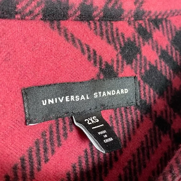 Universal Standard Maine Stretch Cranberry Plaid Flannel Shirtdress - Picture 5 of 11